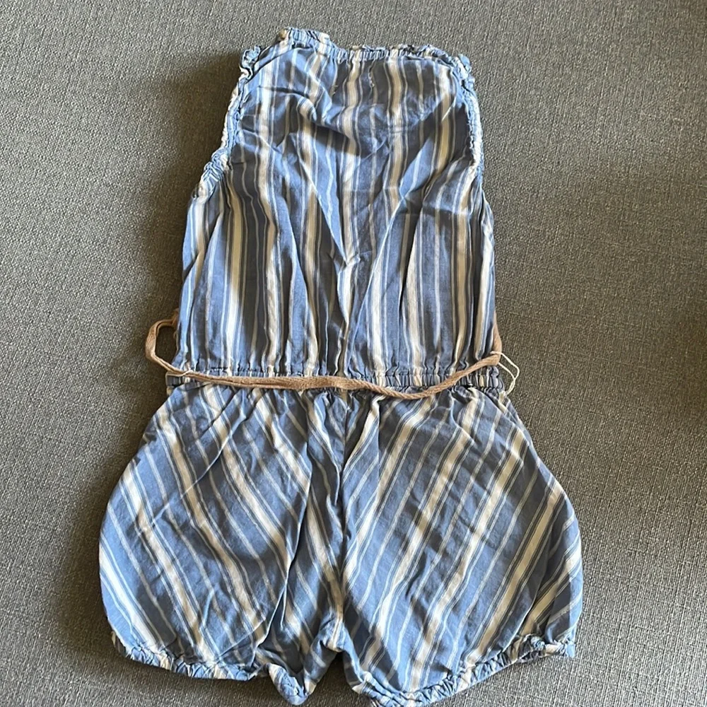 Crewcuts 100% Cotton Denim looking Romper with tie